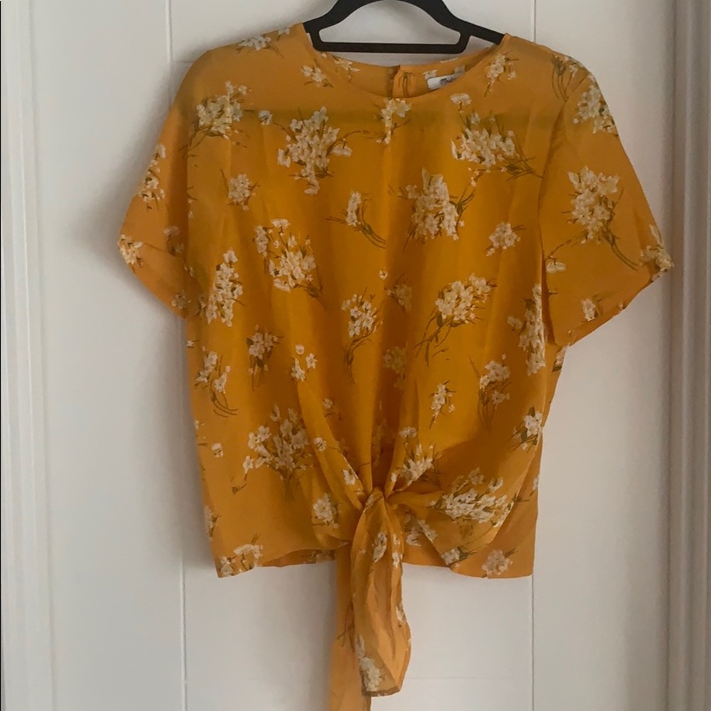 Madewell yellow floral top